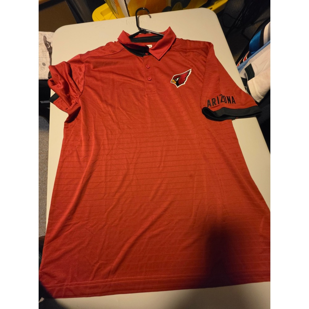 NFL Team Apparel Arizona Cardinals Mens XL Red Performance Polo Shirt Embroidery
